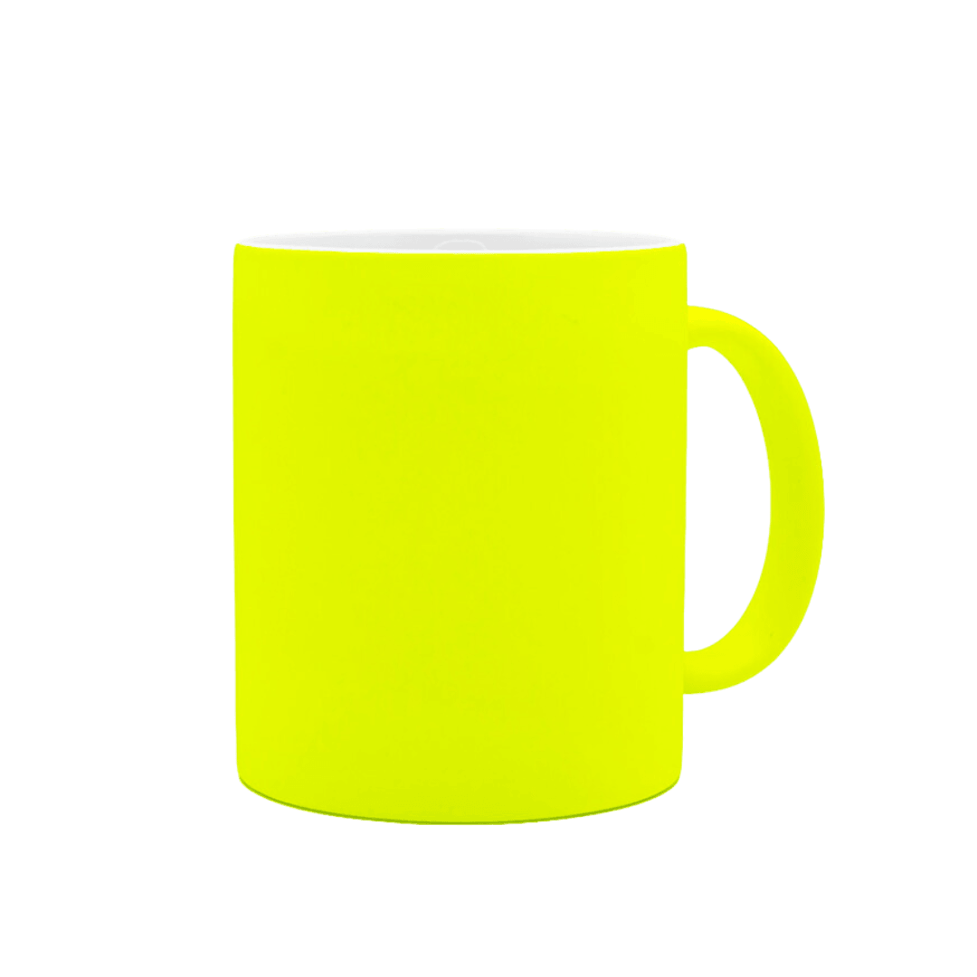 Caneca Fluorescente Amarela para personalizar