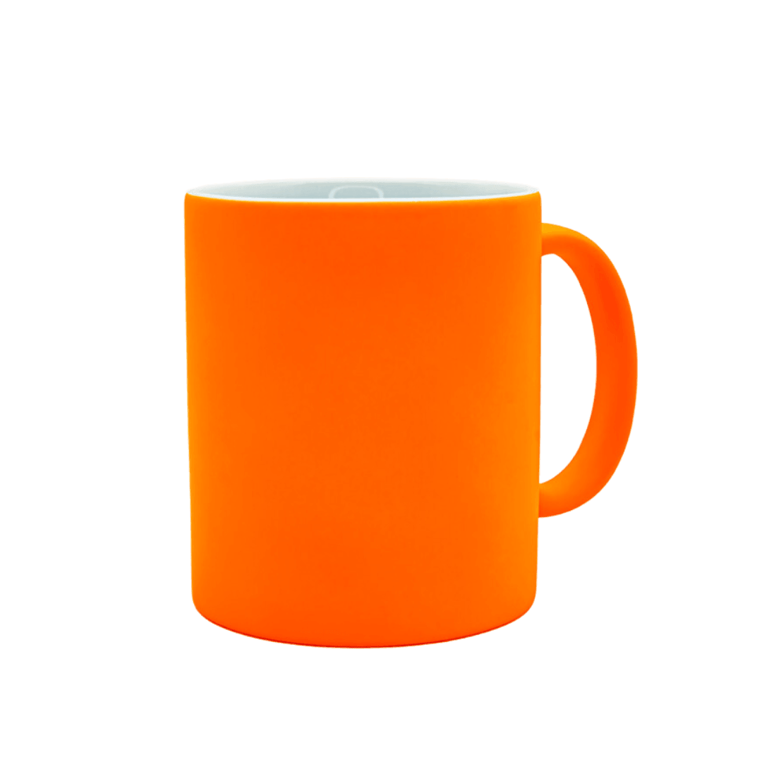 Caneca Fluorescente Laranja para personalizar