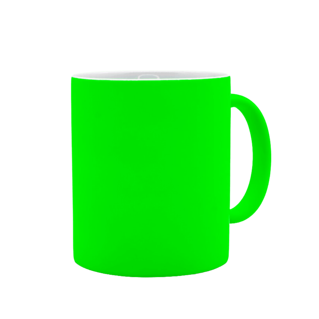 Caneca Fluorescente Verde para personalizar