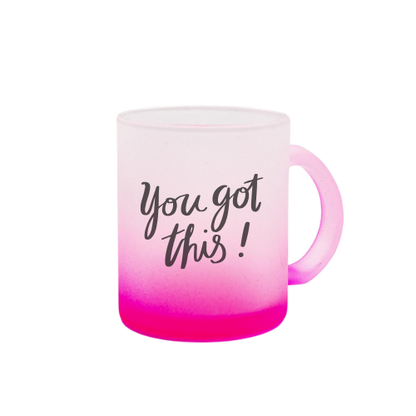 Caneca degradê rosa com personalização a preto