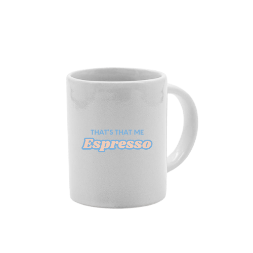 Caneca de café personalizada com frase da música de Sabrina Carpenter "That's that me espresso"