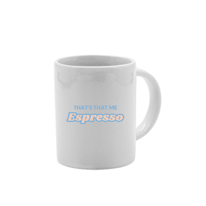 Caneca de café personalizada com frase da música de Sabrina Carpenter "That's that me espresso"