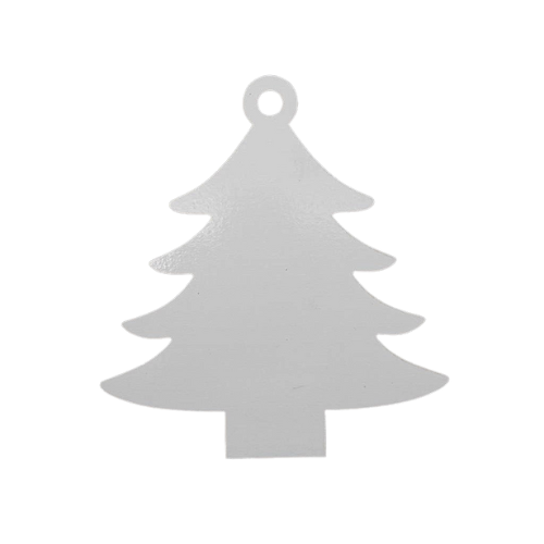 Pendente MDF Branco em forma de árvore de Natal para personalizar