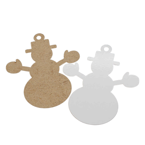 Pendentes MDF em forma de boneco de neve para personalizar