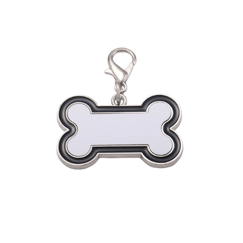 Pendente em metal em forma de osso para cão personalizável