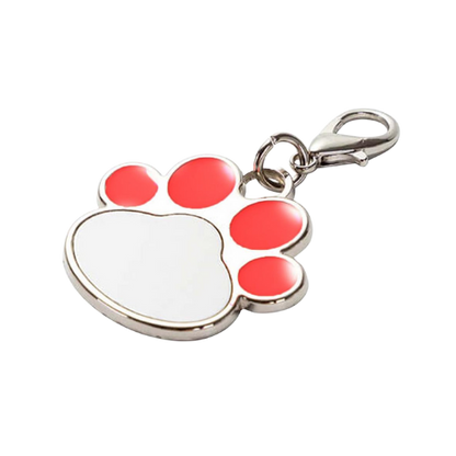 Pendente para coleira de gato em forma de patinha vermelha personalizável com gancho